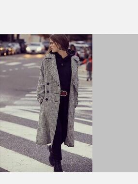 We The Free Black & White Checked Shirt Jacket